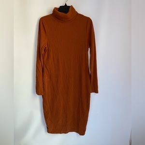fashion nova orange turtle neck dress size 1XL
